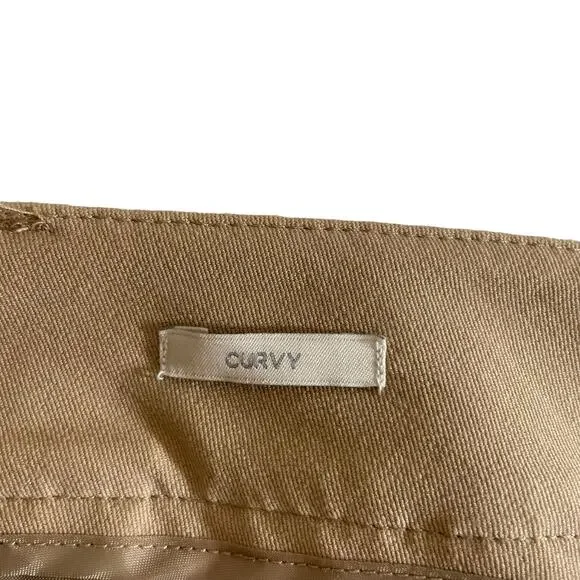 TALBOTS Women's PLUS SIZE Curvy High Rise Trouser Pants Khaki Size 14 Classic - Picture 8 of 9